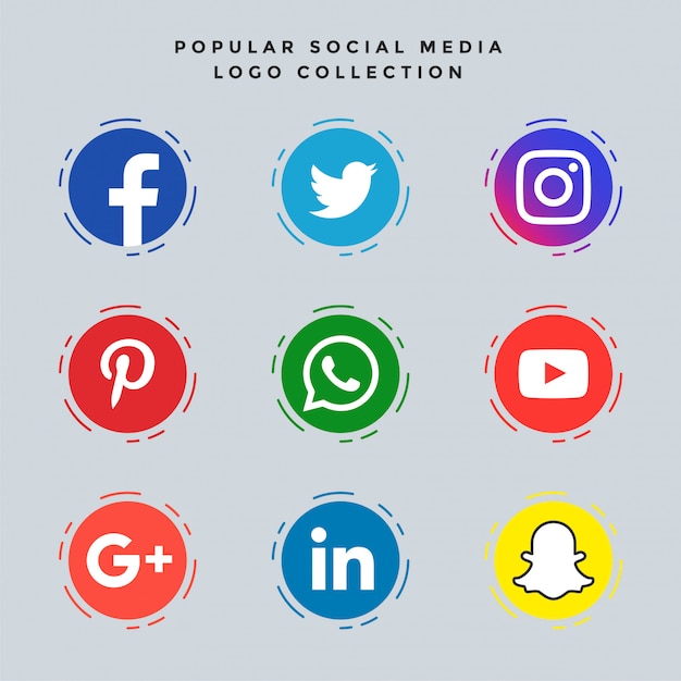 Popular social media icons set