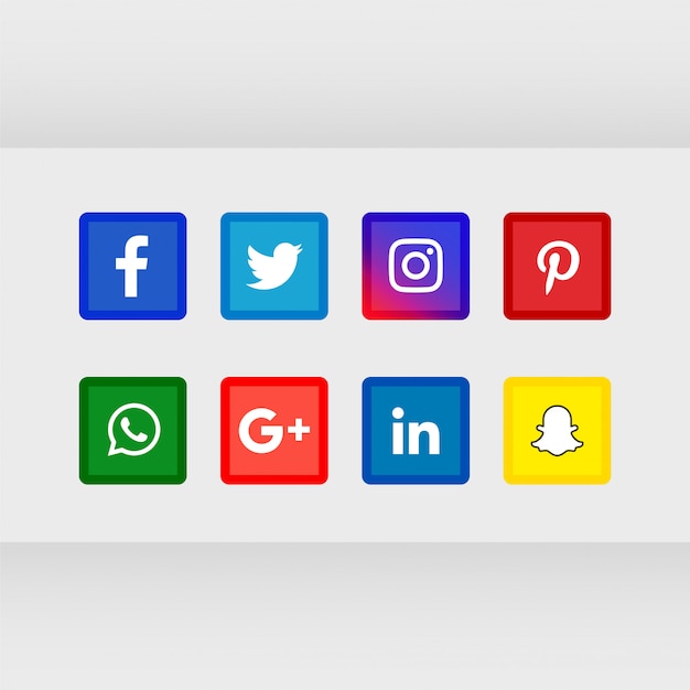 Free Vector popular social media icons set