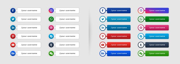 Popular social media lower third banner template