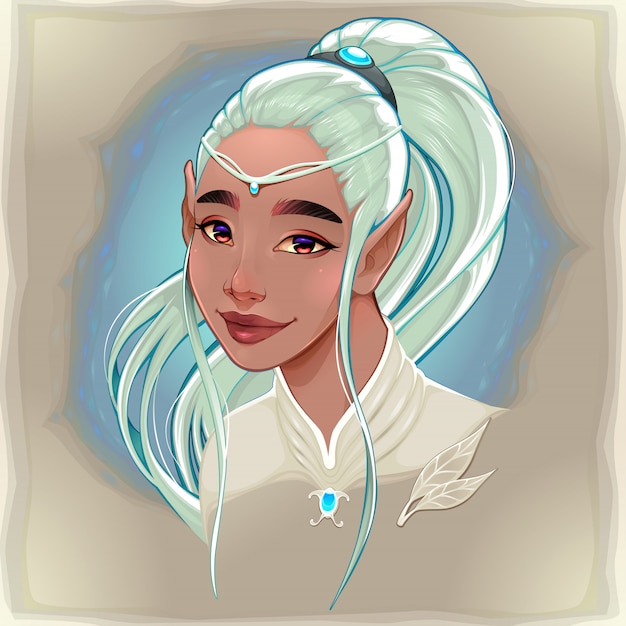 Free Vector portrait of a beautiful smiling elf