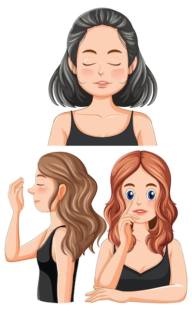 Free Vector portrait beauty women on white background