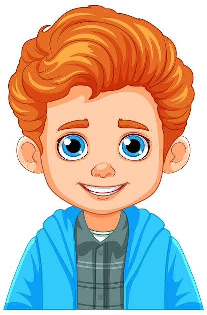 Portrait of a Boy with Orange Hair and Blue Eyes