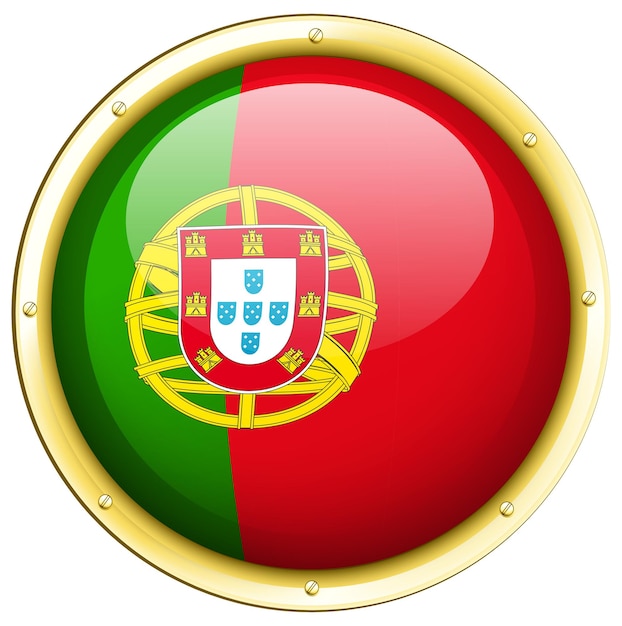 Portugul flag on round badge