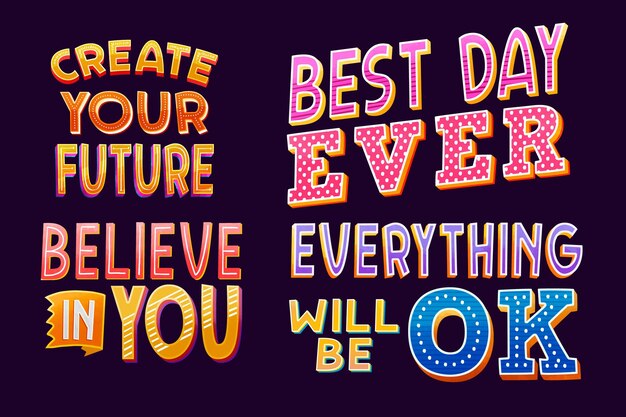 Positive lettering collection