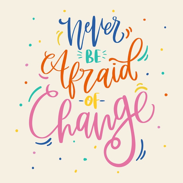 Positive lettering never be afraid of change background