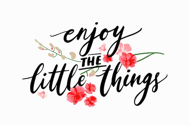 Free Vector positive lettering with flowers