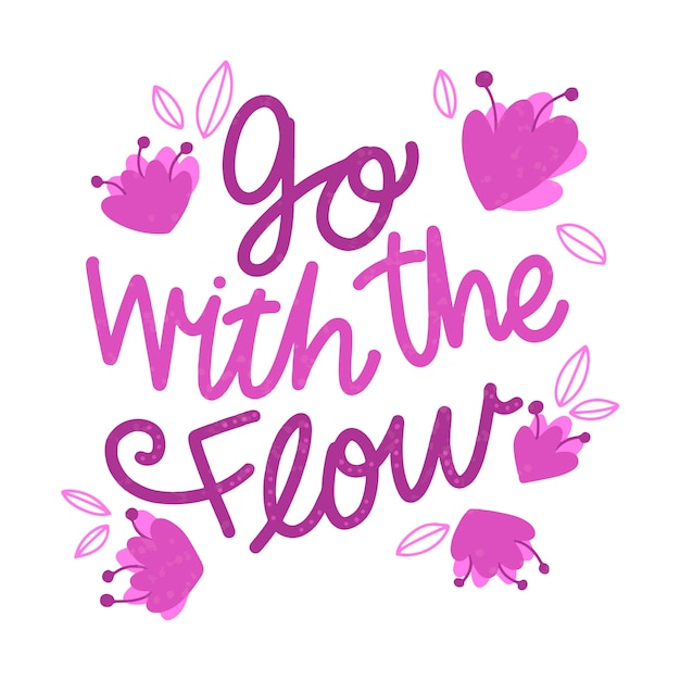 Free Vector positive lettering with flowers