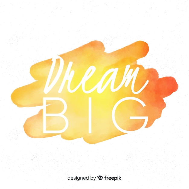 Free Vector positive message on watercolor stain