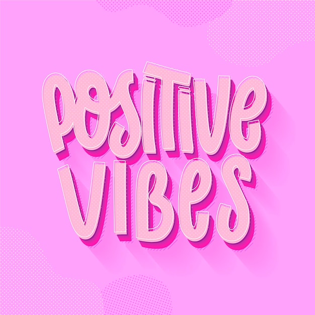 Positive mind lettering concept