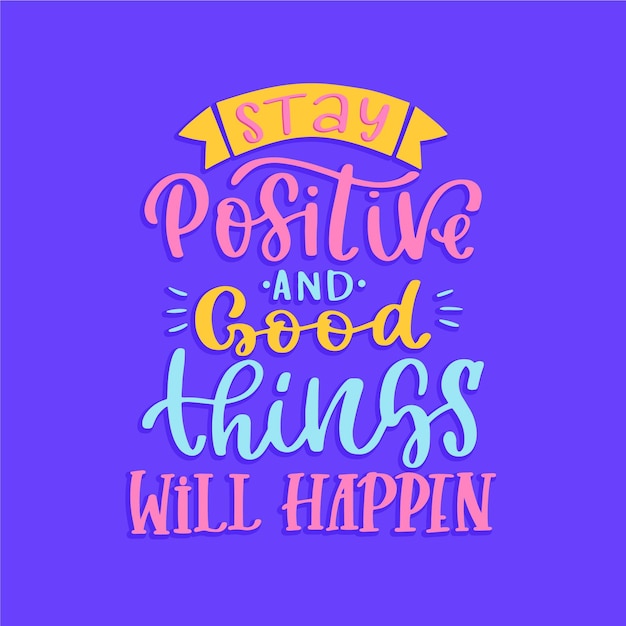 Positive mind lettering style