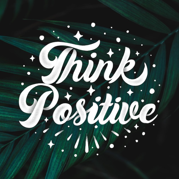 Free Vector positive mind lettering with photo