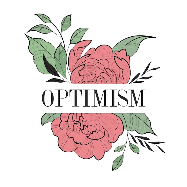 Positive typography with florals