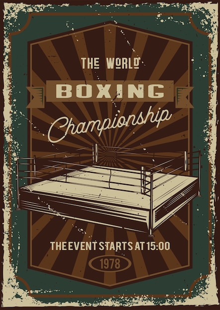 Poster design with illustration of advertising of boxing championship