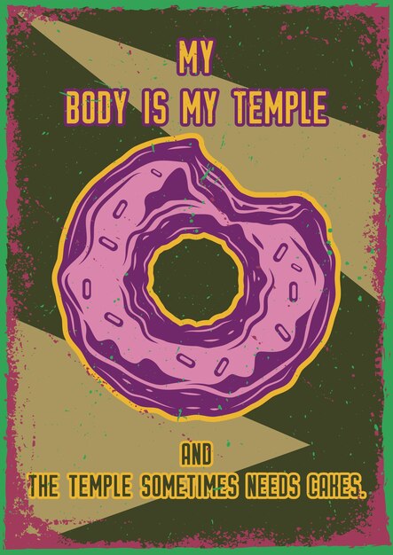 Poster design with illustration of a donut