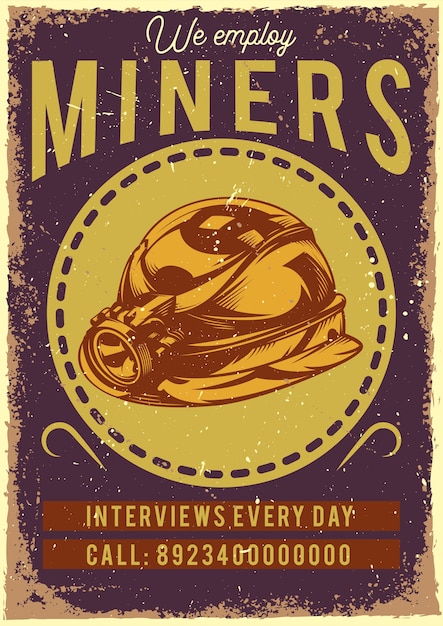 Poster design with illustration of a helmet