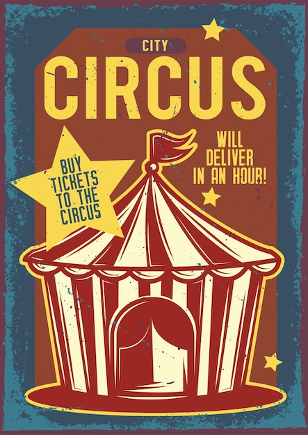 Poster design with illustration of a tent