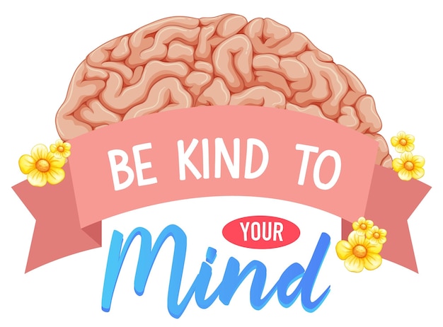 Free Vector poster design with word be kind to your mind