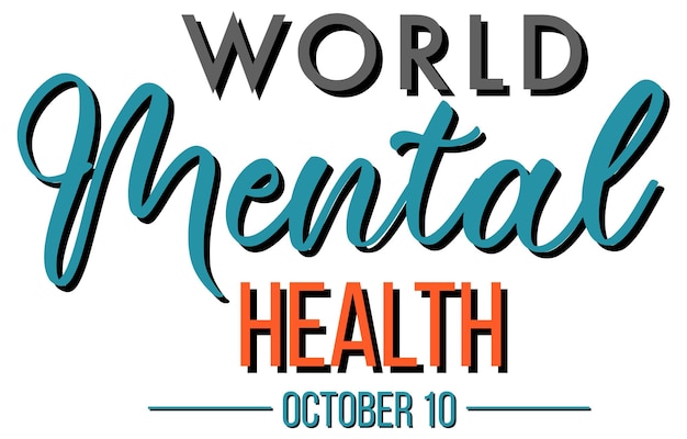 Poster design with word world mental health