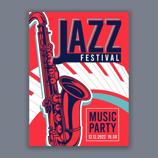 Free vector poster for jazz creative modern banner flyer for music concerts and festivals vector illustration