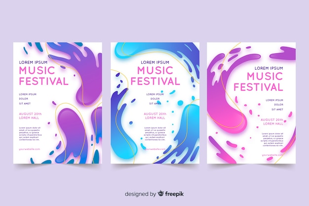 Poster of a music festival with liquid effect