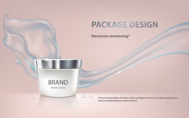 Poster for the promotion of cosmetic moisturizing premium product