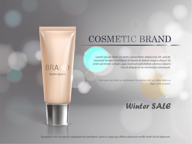 Poster for the promotion of cosmetic moisturizing premium product