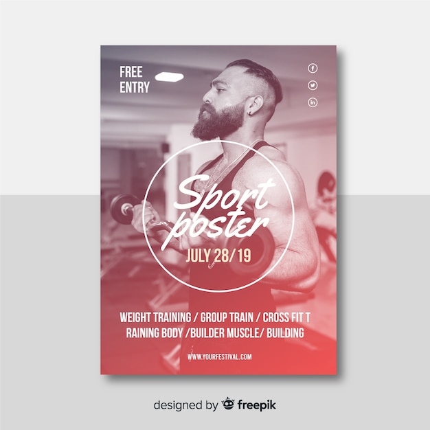 Poster sport template with image