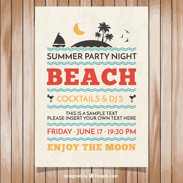 Free vector poster of summer party