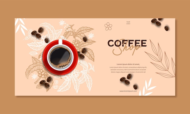 Free vector poster template for coffee shop