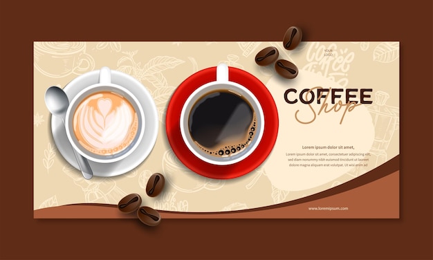 Free vector poster template for coffee shop