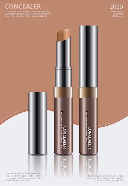 Poster Template Design Concealer with Package Illustration