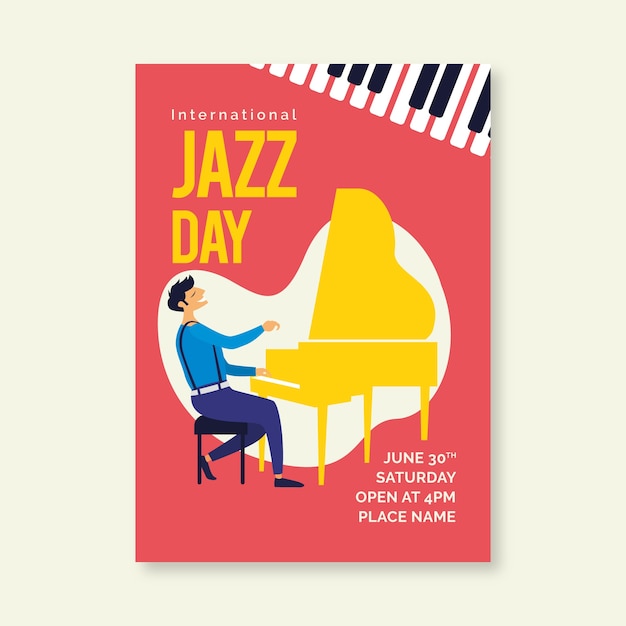 Poster template for international jazz day