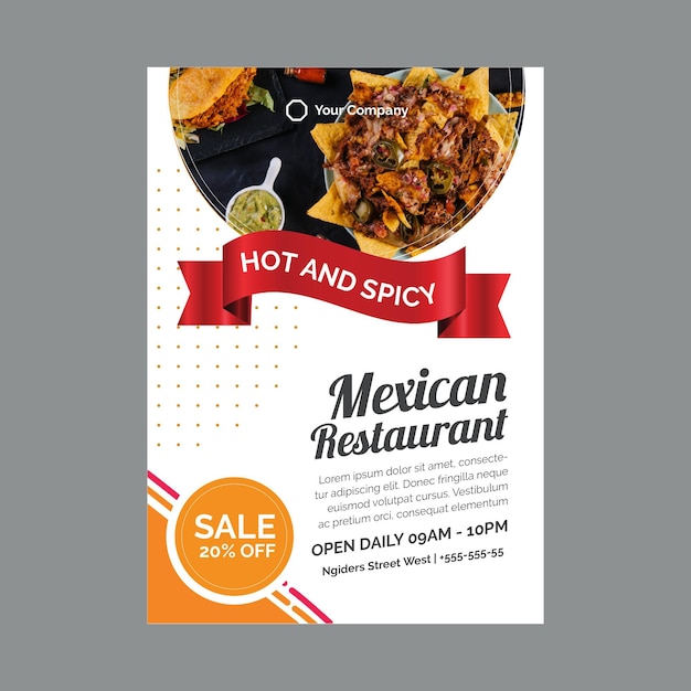 Poster template for mexican restaurant