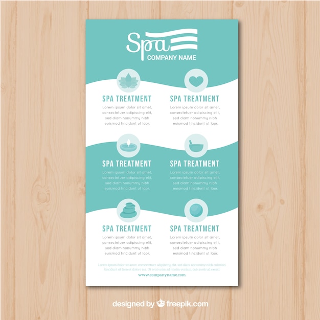 Free Vector poster template for a spa center