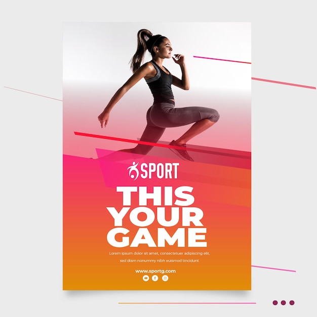 Free Vector poster template for sports activity