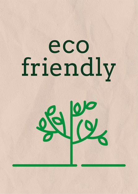 Poster template  with eco friendly text in earth tone