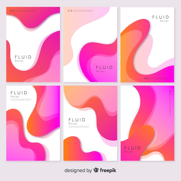 Poster template with fluid shapes