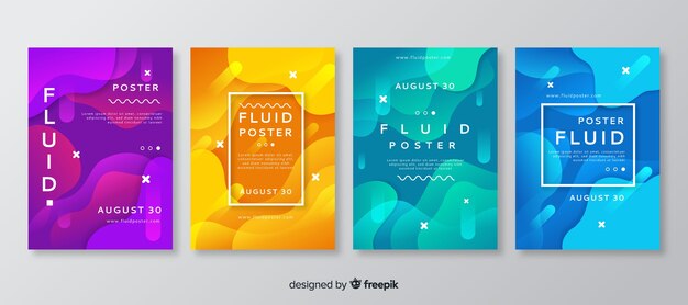 Poster template with fluid shapes