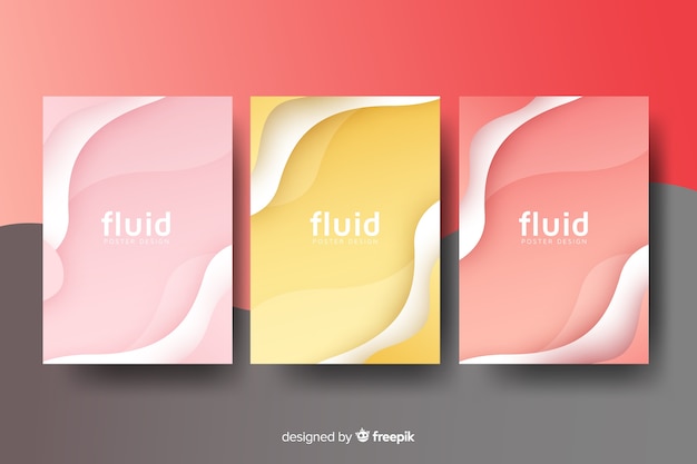 Poster template with fluid shapes