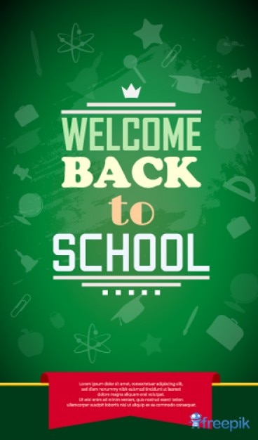 Free Vector poster welcome back to school