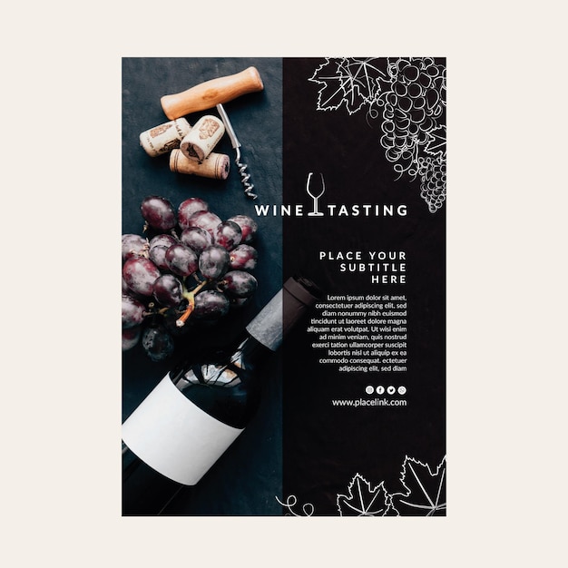 Free Vector poster wine tasting template