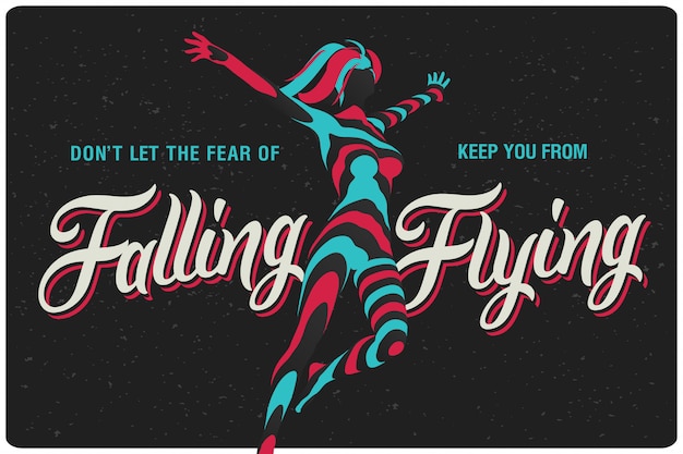 Free Vector poster with flying woman illustration