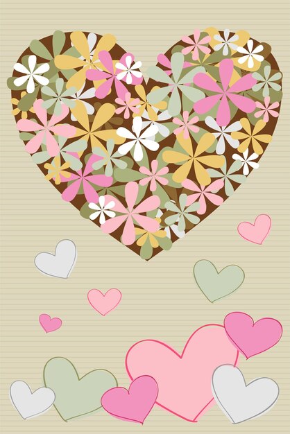 Poster with heart and flowers.