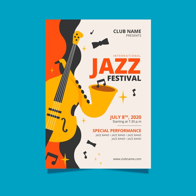 Poster with international jazz day template concept