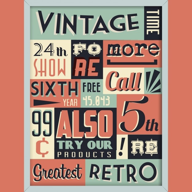 Free Vector poster with words in retro design