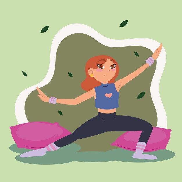 Free vector poster of woman doing yoga