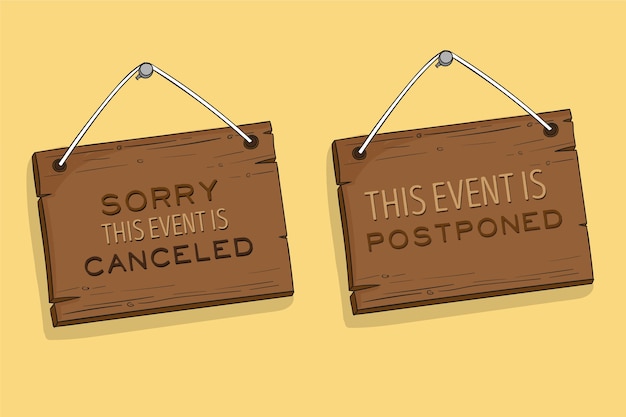 Free Vector postponed sign concept