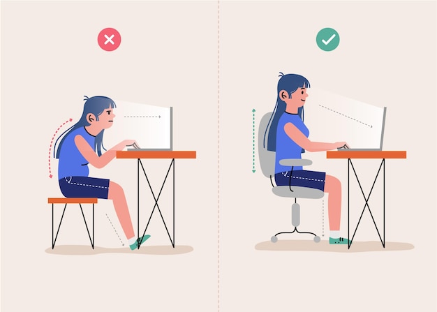 Posture correction infographics