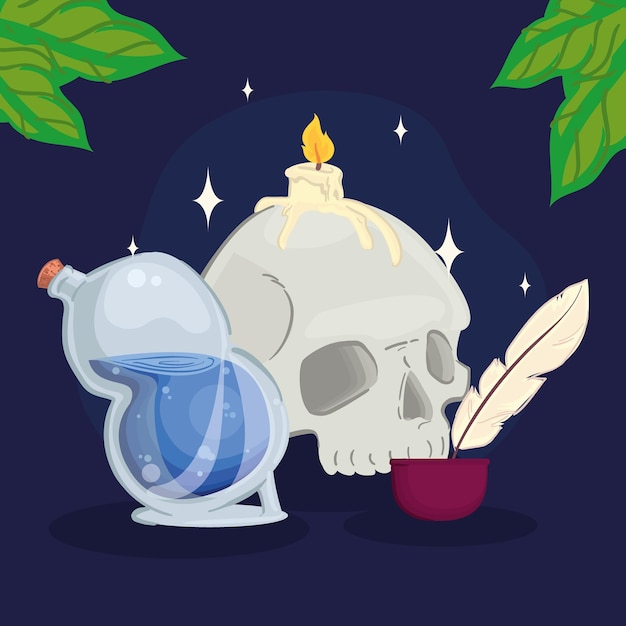 Potion and skull