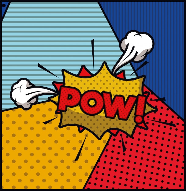 Pow word pop art style expression vectoR